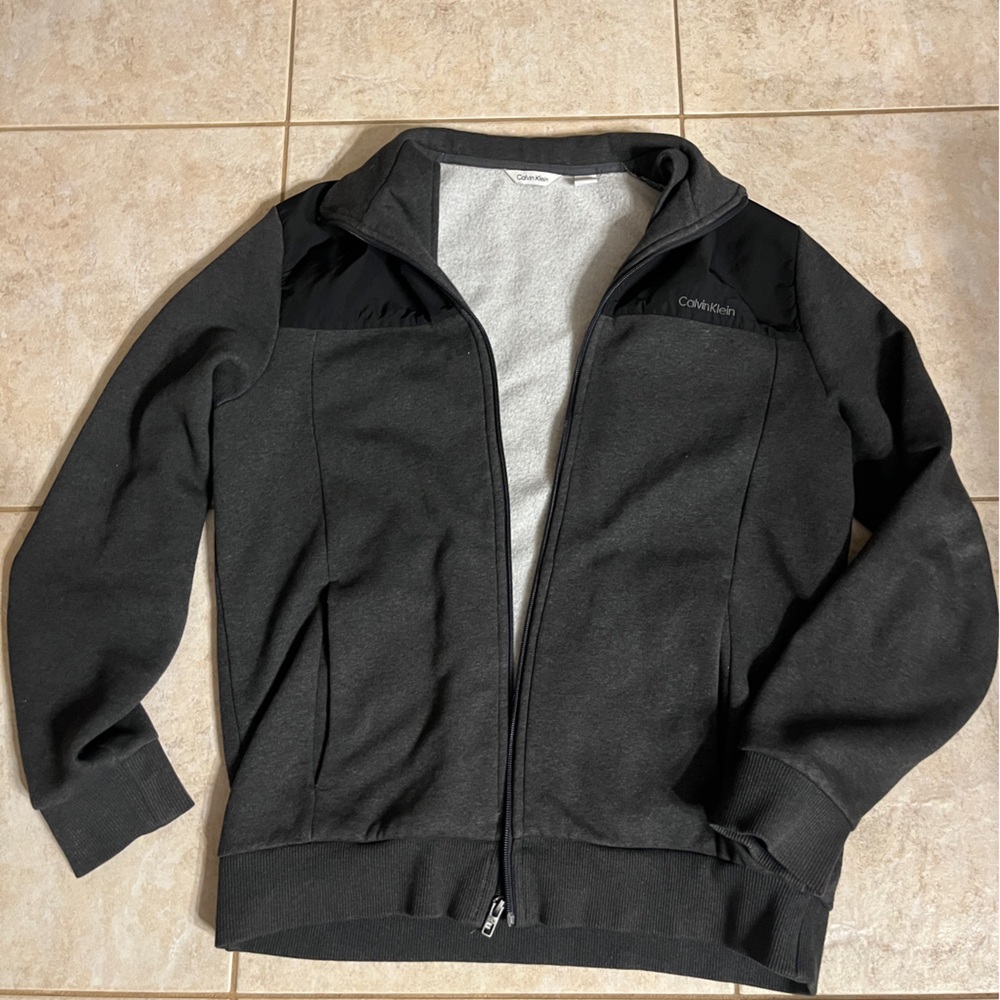 Calvin Klein Charcoal Gray Fleece Jacket